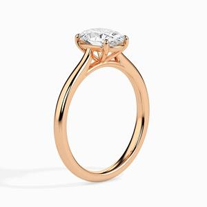 Bague de fiançailles solitaire 1,50 CTW en diamant CVD de laboratoire, taille ovale VS1, en or 14K, sertie à griffes, bijoux de mariage fins - Product Image 5