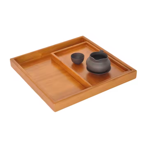 Décor en bois décoratif vague thé plateau en bois plateau à thé plateau de service à thé en bois par artisanat en croissant - Product Image 3