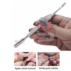 Empujador de cutículas de acero inoxidable de doble punta profesional 111 removedor de piel muerta herramienta de manicura para el cuidado de la belleza de las uñas de alta calidad - Product Image 2