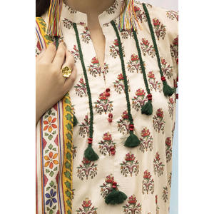 ชุดมุสลิมพิมพ์ลายสไตล์เรียบร้อยสำหรับผู้หญิง 3 ชิ้น ตกแต่งด้วยเพชร ขนาดพลัสไซส์ XS สำหรับใส่ในวันสบายๆ ผลิตตามแบบ ODM พร้อมผ้าคลุมไหล่-SD-52154 - Product Image 3