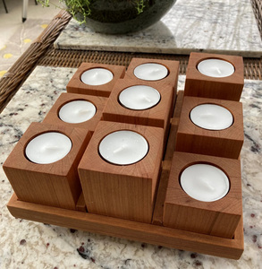 DECOR N UTILITY CRAFT Handmade Wood Candle <b>Light</b> Holder Christmas Centerpiece Rectangle Shape Uttar Pradesh India for Home Decor - Product Image 6