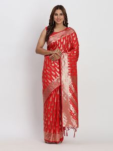 สารีผ้าฝ้ายผ้าลินินเนื้อนุ่มพิมพ์ลายดอกไม้และพิมพ์ลาย Pallu มาพร้อมกับเสื้อพิมพ์ลายที่มีขอบที่เข้ากัน - Product Image 4