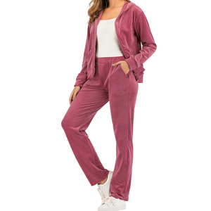 Sweat à capuche zippé personnalisé survêtements pour femmes ensembles de joggers d'entraînement ensemble de pantalons deux pièces pour femmes ensemble de survêtements pour femmes - Product Image 1