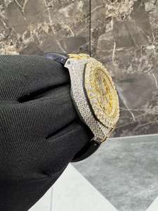 Montre-bracelet mécanique de luxe pour homme, chronographe, acier inoxydable, mouvement suisse, diamants en moissanite VVS, bracelets en caoutchouc personnalisés - Product Image 4