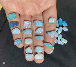 Opale d'Éthiopie naturelle de qualité supérieure, cabochon, pierres précieuses en vrac à changement de couleur, formes variées, pour la fabrication de bijoux, vente en gros, 20 % de réduction pour le Nouvel An - Product Image 1