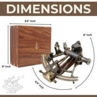 Nautical Brass Working Sextant With Two Telescope, Antique Maritime Navigational Instrument With wooden box, Navigational Sextan