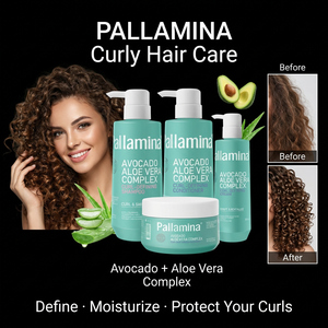 Set <span class=keywords><strong>de</strong></span> Cuidado Capilar Pallamina Avocado Aloe Vera <span class=keywords><strong>para</strong></span> Definir Rizos, Hidratante, Sin Sulfatos, Champú, Acondicionador y <span class=keywords><strong>Mascarilla</strong></span> <span class=keywords><strong>para</strong></span> <span class=keywords><strong>Cabello</strong></span> Rizado, OEM - Product Image 1