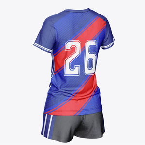 Ensemble de match de volley-ball pour femmes, maillot avec sections en filet et short de sport souple - Product Image 4