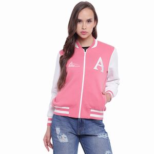 Latest Fashion Varsity Jackets for <b>Women</b> Double Color Design With Leather Sleeves Winter Wear Jackets OEM Service - Product Image 3