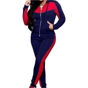 ชุดวอร์มผู้หญิงแบบ 2 ชิ้น น้ำหนักเบา มีฮู้ด พิมพ์ลาย ระบายอากาศได้ดี ผลิตจากโพลีเอสเตอร์/ผ้าฝ้าย พร้อมเชือกผูกสำหรับวิ่ง - Product Image 3