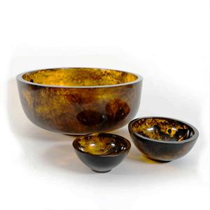 Plat peu profond en résine brun foncé à motif tourbillonnant, bord large, lisse, fait à la main, écologique, passe au lave-vaisselle, art moderne, décoratif antique - Product Image 6