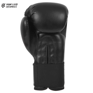 Gants de boxe de combat noirs 12OZ en cuir de vachette véritable de haute qualité et de qualité supérieure personnalisés - Product Image 3
