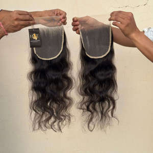 Extensions de cheveux brésiliens bouclés vierges naturels, mèches de cheveux humains bouclés indiens naturels et perruques avec fermeture frontale en dentelle HD 5x5 6x6 13x6 13x4 - Product Image 1