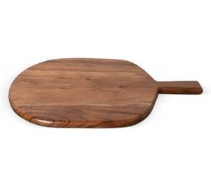 Kitchen Acacia Wood Round Cutting Board with Handle <b>Countertop</b> Meat Bread Charcuterie Board Elegant Wooden Chopping Block - Product Image 1