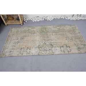 พรมขนสัตว์แนววินเทจสีเบจและสีเขียวทรงสี่เหลี่ยมผืนผ้าสไตล์นามธรรมขนาดใหญ่3.1x6.2ฟุตใหม่สำหรับโถงทางเดิน - Product Image 3