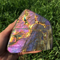 Cristales y Piedras de Labradorita Púrpura en Bruto al por Mayor, de Alta Calidad, para Sanación y Feng Shui, Pulidos, de Forma Irregular, en Oferta