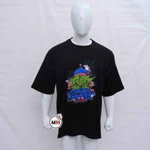 สติกเกอร์ไวนิลกราฟฟิตีแบบลอกลายด้วยความร้อนแบบกำหนดเองสำหรับออกแบบเสื้อผ้าเสื้อยืดผ้าฝ้าย100% ทรงหลวมตัวการ์ตูน300กรัม - Product Image 1