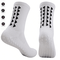 Chaussettes de sport pour hommes, personnalisées avec logo, antidérapantes, antibactériennes, épaisses, pour le football, avec grip