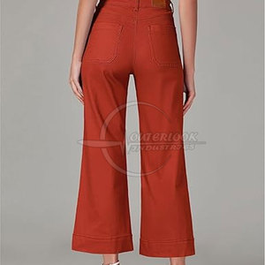 Pantalones vaqueros holgados de pierna ancha para mujer, pantalones vaqueros 2025 con logotipo personalizado a la venta, pantalones vaqueros de pierna ancha hechos a medida - Product Image 2