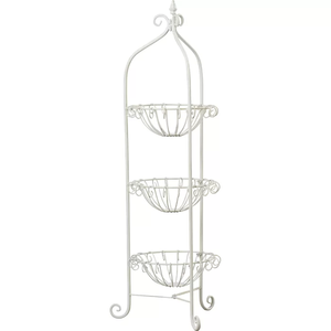 ชั้นเก็บของในครัวทำจากโลหะยาง3ชิ้นพร้อมที่จัดเก็บผักและผลไม้สำหรับวางบนเคาน์เตอร์และห้องนั่งเล่น - Product Image 1