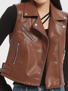 Gilets en cuir pour femmes, best-sellers 2026, couleur bleue, avec un design tendance - Product Image 2