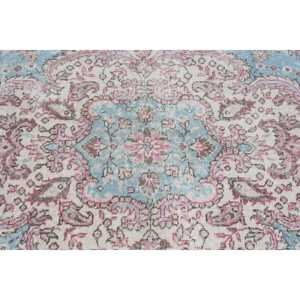 พรมตุรกีขนาด 7.8x10.7 ฟุต พรมวินเทจ พรมลายพรางสีน้ำเงินทำจากขนสัตว์ - Product Image 5