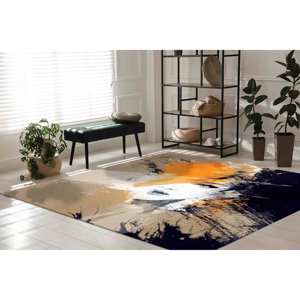 Tapis abstrait portrait de femme : Art moderne, antidérapant, lavable en machine, avec poils doux - Product Image 4
