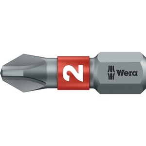 Juego de 10 Puntas de Destornillador BiTorsion Wera Bit 851/1 BTZ 1/4" PH2 25mm, Resistentes y Duraderas - Product Image 1