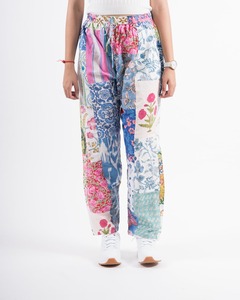 Venta al por mayor de pantalones de festival de verano para las mujeres los hombres de retazos estilo Harem cintura elástica bolsillos de cierre cómodo ropa para todas las estaciones - Product Image 4