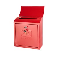 Buzón de Pared Tradicional Moderno en Crema y Dorado, Buzón de Hierro Fundido Resistente con Cerradura, a un Precio Accesible
