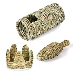 Couronne de Noël faite <span class=keywords><strong>à</strong></span> la main Pet House Eco-Friendly Golden Bear Escape Tunnel avec paille Radis pour Hamsters Petits Animaux - Product Image 5