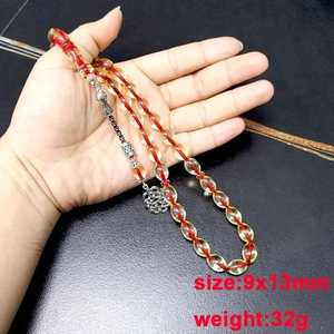 สร้อยคอ tasbeeh ทำจากเรซินแบบดั้งเดิมมีเพชรแบบชาวอิสลามและเครื่องประดับโซ่ประดับลูกปัดมุกเหนือกาลเวลา - Product Image 2