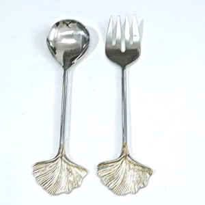 Juego de Cubiertos para Servir Ensaladas de Acero Inoxidable, Diseño de Concha Dorada Pulida a Mano, Juego de Cubiertos para Servir en la Cocina - Product Image 1