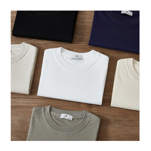 T-shirt tricoté surdimensionné à épaules tombantes de haute qualité pour homme, en coton respirant, grande taille, écologique, infroissable et à séchage rapide - Product Image 1