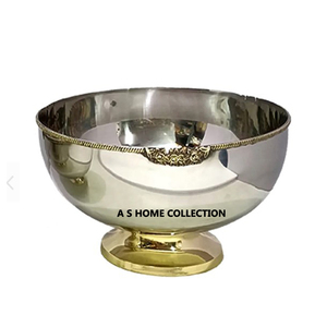 Cuenco decorativo dorado de metal de aluminio con diseño elegante Artículos de servicio de forma redonda Mesa de comedor para el hogar y uso en hoteles - Product Image 5