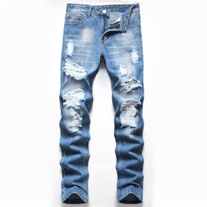 Pantalones vaqueros de talla grande para hombre, ropa de trabajo, pantalones vaqueros para hombre, pantalones vaqueros rectos informales a la moda de alta calidad para hombre, ajuste personalizado para hombre - Product Image 4