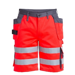 <b>Mens</b> Polycotton Work Wear Hi Viz <b>Short</b> Adults <b>2</b> Side Pocket Reflective <b>Short</b> - Product Image 1