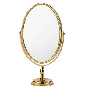 Miroir de courtoisie double face en métal de luxe Miroir brillant Miroir décoratif fait main encadré de finition polie. - Product Image 2