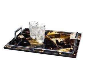 Bandeja Decorativa de Cuerno para Servir, Artículo Exclusivo de Cocina para Mesa de Comedor, Té, Café, Bandeja de Vajilla Elegante Hecha a Mano - Product Image 1