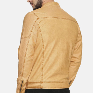 Chaquetas de Cuero Casuales para Hombre, Chaqueta de Cuero 100% Genuino, Chaqueta de Cuero Marrón Desgastado, Chaquetas de Moda para Hombre - Product Image 3