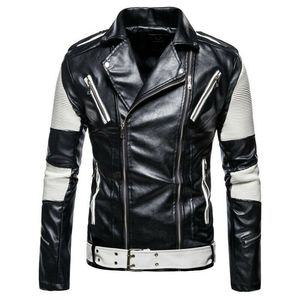 Chaqueta de motorista de cuero genuino para hombre personalizada chaqueta de cuero de motocicleta negra fabricantes - Product Image 1