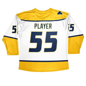 Maillots de hockey sur glace réversibles durables de conception personnalisée OEM parfaits pour le jeu et la pratique avec nom et numéro en sergé Tackle - Product Image 6