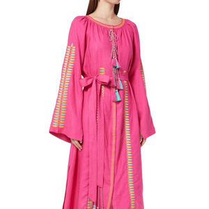 Vestido largo con bordado para mujer, prenda de manga larga, informal, hasta el suelo, estilo ucraniano, novedad - Product Image 1