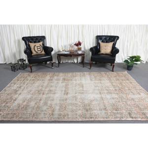 พรมตุรกีโบราณสีเบจสีเขียวขนาด6.4x10.2ฟุตขนสัตว์ทำด้วยมือทำจากยางรองสี่เหลี่ยมผืนผ้าสำหรับวัยรุ่นพรมข้างเตียง - Product Image 3