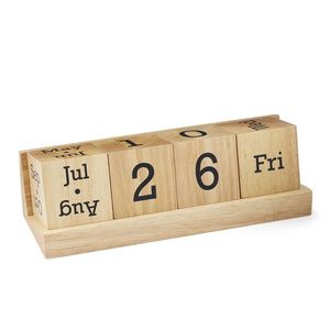 Calendrier en bois fait à la main en forme de rectangle en bois massif de style vintage exporté par les fabricants - Product Image 3