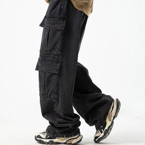 Jeans Cargo de Pierna Recta de Alta Calidad Personalizados de Fábrica para Hombre, Jeans Casuales de Mezclilla Desgastados y Holgados, Precio al por Mayor - Product Image 5