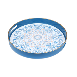 Plateau de service personnalisé laqué fait main vietnamien plateaux de service de décoration de maison de luxe avec des œuvres d'art florales pour l'arabe - Product Image 3