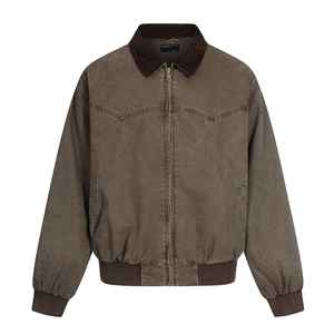 Chaqueta corta unisex con capucha, cortavientos, con solapa ancha y pesada, estilo holgado, moderno y adelgazante, ropa de trabajo resistente al desgaste con cierre de cremallera. - Product Image 4