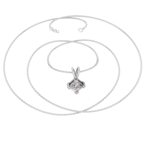 Collar con Colgante de Moissanita Corte Princesa en Oro Sólido de 14K, 0.5 Ct, Solitario, Cuatro Puntas, Bañado en Rodio, Regalo para Mujer - Product Image 5