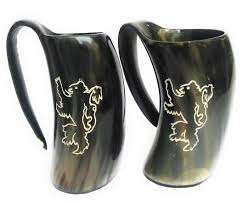 Tasse en céramique personnalisée de haute qualité avec corne à boire sculptée dans un style viking naturel, conception unique et artisanale pour la maison et les fêtes d'hôtel - Product Image 4